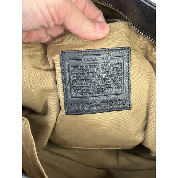 Authentic Coach Hampton Large Black Leather Tote Bag Purse F063-F10288 - Picture 8 of 16